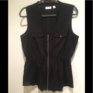 NEW YORK & COMPANY | PEPLUM ZIPPER BLOUSE